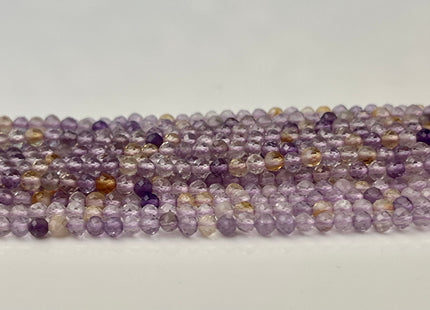 2mm 3mm 4mm AAA Natural Color Faceted Round Ametrine Gemstone Beads High Quality Micro Faceted Gemmy Ametrine Bead 15.5 Inches #4347
