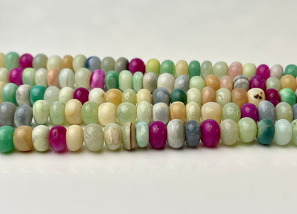 6-9 mm Smooth Rondelle Pink Yellow Green Purple Opal Large Hole Gemstone Beads Hole Size 1.0mm Genuine Peruvian Opal 8 Inches Strand #4343