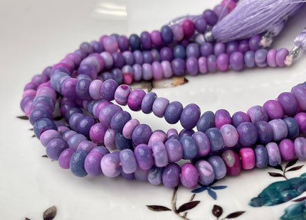 6-9 mm Smooth Rondelle Multi Pink Purple Opal Large Hole Gemstone Beads Hole Size 1.0mm Genuine Peruvian Opal 8 Inches Strand #4342