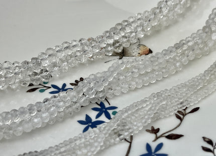 2x3mm 3x4mm 4x6mm AAA Natural Color Micro Faceted Rondelle Clear Quartz Gemstone Beads Quality Tiny Gemstone Loose Beads # 2427
