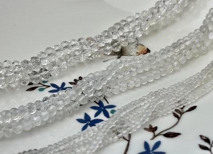 2x3mm 3x4mm 4x6mm AAA Natural Color Micro Faceted Rondelle Clear Quartz Gemstone Beads Quality Tiny Gemstone Loose Beads # 2427