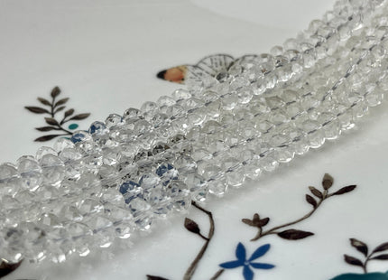 2x3mm 3x4mm 4x6mm AAA Natural Color Micro Faceted Rondelle Clear Quartz Gemstone Beads Quality Tiny Gemstone Loose Beads # 2427