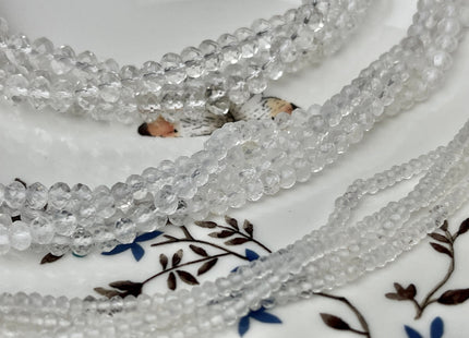 2x3mm 3x4mm 4x6mm AAA Natural Color Micro Faceted Rondelle Clear Quartz Gemstone Beads Quality Tiny Gemstone Loose Beads # 2427