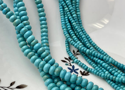 2x3.5mm 4x6mm Smooth Rondelle Shape Turquoise Gemstone Beads #4204