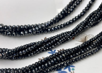 2x3mm 4x6mm AAA Natural Color Faceted Rondelle Black spinel Gemstone Beads Top Quality Micro Faceted Spinel Gemstone Loose Beads # 2451
