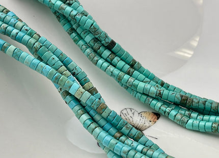 4-4.5 mm Turquoise Heishi Rondelle Shape Loose Beads 15 Inches Strand #2585