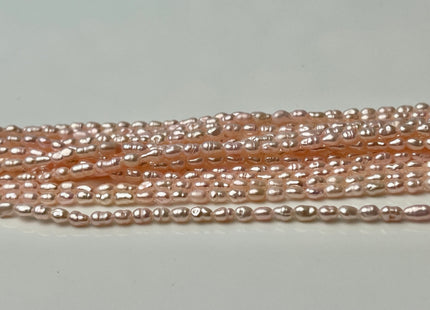 1.8-2x3 mm Baby Pink Color Rice Tiny Freshwater Seed Pearls Genuine Freshwater Pearls #P2372