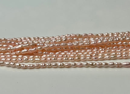 1.8-2x3 mm Baby Pink Color Rice Tiny Freshwater Seed Pearls Genuine Freshwater Pearls #P2372