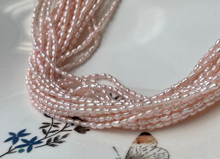 1.8-2x3 mm Baby Pink Color Rice Tiny Freshwater Seed Pearls Genuine Freshwater Pearls #P2372