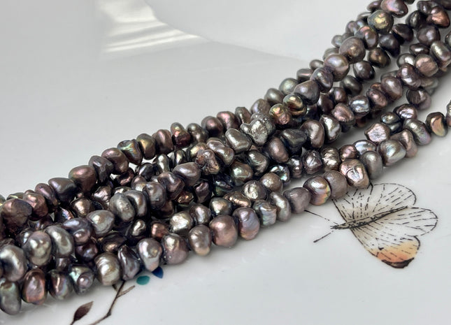 5-6 mm Dark Copper Brown Color Nugget Keshi Freshwater Pearls Genuine Freshwater Keshi Nugget Pearls #1797