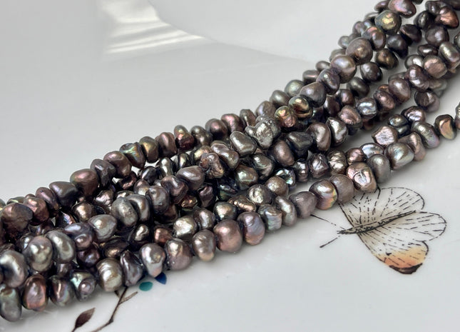 5-6 mm Dark Copper Brown Color Nugget Keshi Freshwater Pearls Genuine Freshwater Keshi Nugget Pearls #1797