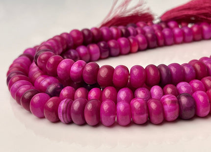 7-10 mm Smooth Rondelle Dark Purple Color Large Hole Opal Gemstone Beads Genuine 1.0mm Hole Natural Peruvian Opal 8 Inches Strand #4359