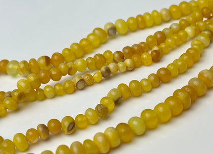 5-9mm Smooth Rondelle Multi Honey Yellow Color Large Hole Opal Gemstone Beads Genuine 1.0mm Hole Natural Peruvian Opal 8 Inches Strand #4361