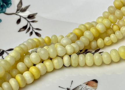 6-10 mm Smooth Rondelle Light Multi Yellow Opal Large Hole Gemstone Beads Hole Size 1.0mm Genuine Peruvian Opal 8 Inches Strand #4364
