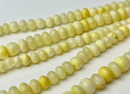 6-10 mm Smooth Rondelle Light Multi Yellow Opal Large Hole Gemstone Beads Hole Size 1.0mm Genuine Peruvian Opal 8 Inches Strand #4364