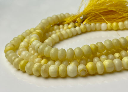 6-10 mm Smooth Rondelle Light Multi Yellow Opal Large Hole Gemstone Beads Hole Size 1.0mm Genuine Peruvian Opal 8 Inches Strand #4364