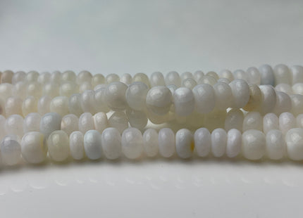 6-11 mm Smooth Rondelle Translucent Milky White Opal Large Hole Gemstone Beads Hole Size 1.0mm Genuine Peruvian Opal 8 Inches Strand #4365
