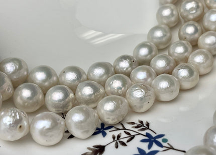 11-13 mm Natural White Edison Freshwater Pearl Beads Cultured Baroque Edison Pearls C Grade #1517