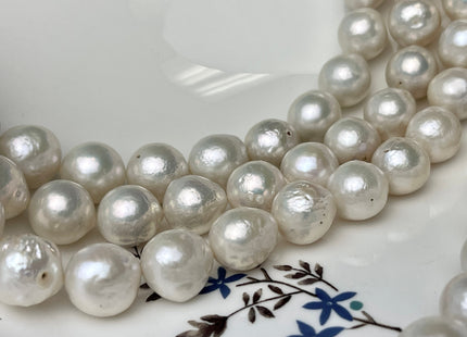 11-13 mm Natural White Edison Freshwater Pearl Beads Cultured Baroque Edison Pearls C Grade #1517