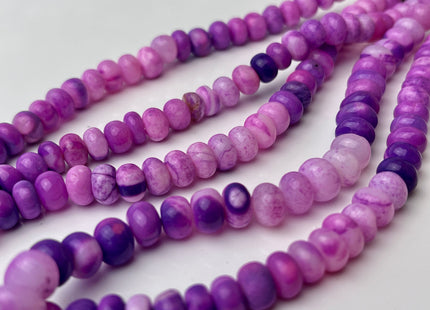 5-9 mm Smooth Rondelle Multi Purple Pink Opal Large Hole Gemstone Beads Hole Size 1.0mm Genuine Peruvian Opal 8 Inches Strand #4368