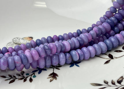 6-10 mm Smooth Rondelle Multi Pink Purple Opal Large Hole Gemstone Beads Hole Size 1.0mm Genuine Peruvian Opal 8 Inches Strand #4373