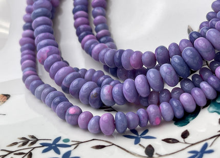 6-10 mm Smooth Rondelle Multi Pink Purple Opal Large Hole Gemstone Beads Hole Size 1.0mm Genuine Peruvian Opal 8 Inches Strand #4373