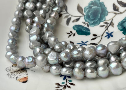 10-11 mm AAA Large Hole Freshwater Pearl Nugget Beads Hole Size 2.2mm Very Nice Pinkish Gray High Luster Large Hole Potato Pearls #1482