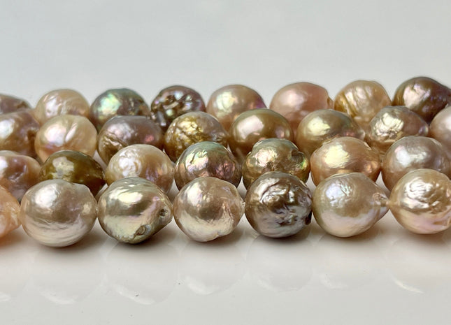 11-12 mm AA Natural Mauve Pink Color Baroque Freshwater Pearl Genuine Mauve Color With Avocado Gold Sheen Baroque Pearls 32 Beads #P2379