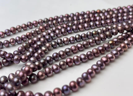 4.5-5 mm AA Rare Metalic Purple Color Potato Freshwater Pearl Beads Genuine High Luster Lavender Color Freshwater Potato Pearls  #P2387