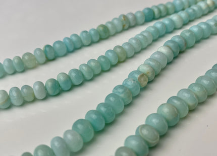 5-12 mm Smooth Rondelle Multi Ice Blue Opal Large Hole Gemstone Beads Hole Size 1.0mm Genuine Peruvian Opal 8 Inches Strand #4378