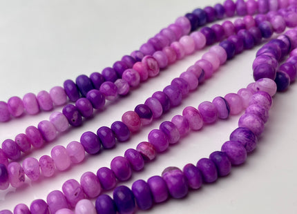 5-9 mm Smooth Rondelle Multi Pink and Purple Shaded Color Opal Gemstone Beads Genuine Natural Peruvian Opal 8 Inches Strand #4385