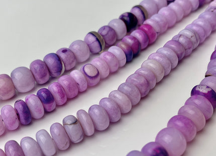 5-11 mm Smooth Rondelle Multi Light Pink and Purple Color Opal Gemstone Beads Genuine Natural Peruvian Opal 8 Inches Strand #4387