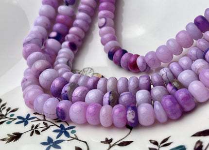5-11 mm Smooth Rondelle Multi Light Pink and Purple Color Opal Gemstone Beads Genuine Natural Peruvian Opal 8 Inches Strand #4387