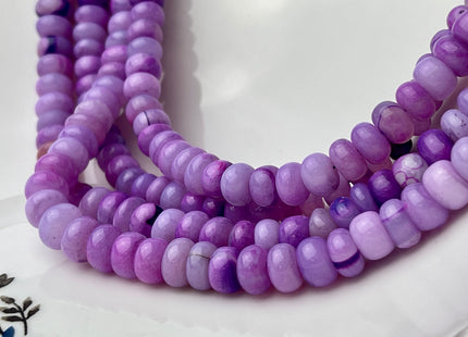 6-9 mm Smooth Rondelle Multi Pink and Purple Color Opal Gemstone Beads Genuine Natural Peruvian Opal 8 Inches Strand #4388