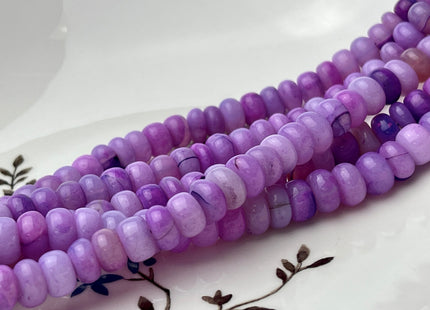 6-9 mm Smooth Rondelle Multi Pink and Purple Color Opal Gemstone Beads Genuine Natural Peruvian Opal 8 Inches Strand #4388