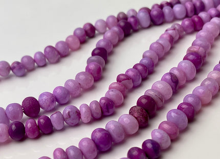 6-9 mm Smooth Rondelle Multi Pink and Purple Color Opal Gemstone Beads Genuine Natural Peruvian Opal 8 Inches Strand #4389