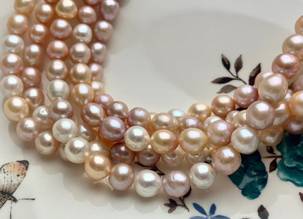 7 mm 8 mm AAA Rare Mixed Natural White Mauve Pink Baroque Edison Pearl Genuine Top Quality Natural Edison Pearl Beads 45 Pieces #P1208