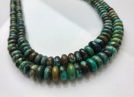 4-10 mm 100% All Natural Graduated Turquoise Smooth Rondelle Beads Genuine All Natural Multi Color Turquoise Gemstone #2245