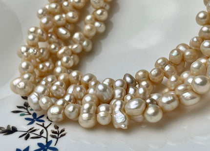 8x12mm & 9x14-16mm Peanut Shape Light Peach Color Center Drilled Freshwater Pearl Beads #904