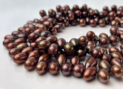 9x10-11mm Top Drilled Teardrop Freshwater Pearl Beads Luster Brown Color Dancing Genuine Cultured Freshwater Pearls #745