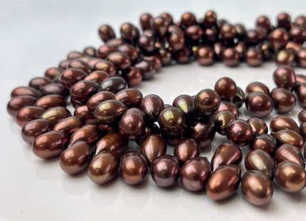 9x10-11mm Top Drilled Teardrop Freshwater Pearl Beads Luster Brown Color Dancing Genuine Cultured Freshwater Pearls #745
