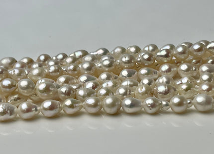 WHOLESALE 5-6x6-7 mm AA Natural White Baroque Freshwater Pearl Cultured Baroque Pearls Natural White Edison Baroque Freshwater Pearls #1354