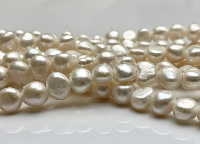 10 mm AAA Large Hole Natural White Freshwater Pearl Nugget Beads 2.1 mm Hole Genuine Natural Freshwater Large Hole Pearls #331