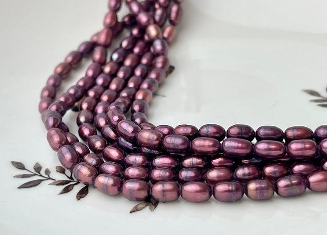 3.5x5.5 mm Mulberry Color Rice / Oval Freshwater Pearls Genuine Freshwater Pearl Beads Freshwater Seed Pearls #P2382
