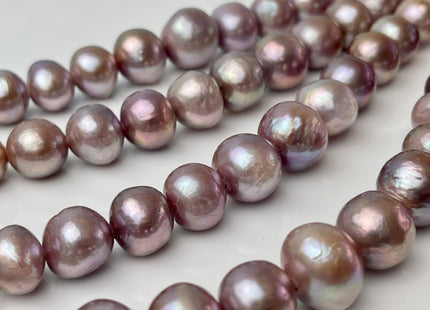 12-15 mm AAAA Half Strand Large Hole Very Rare Dark Mauve Purple Edison Baroque Pearl Hole Size 1.2mm 1.5mm 2.2mm 15 Pieces #P2393