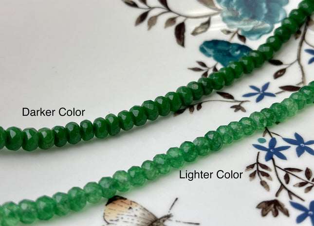 BEST DEAL 4x6 mm Faceted Rondelle Aventurine Green Color Agate Gemstone Beads Genuine Agate Gemstone Loose Beads 14 Inches Strand #2773