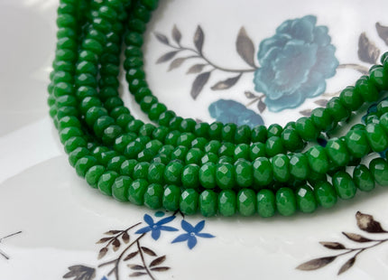 BEST DEAL 4x6 mm Faceted Rondelle Aventurine Green Color Agate Gemstone Beads Genuine Agate Gemstone Loose Beads 14 Inches Strand #2773
