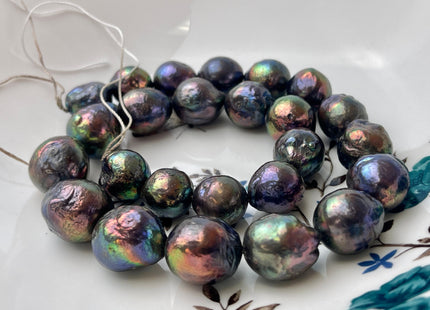 13-16 mm AA Peacock Baroque Freshwater Pearl Beads Peacock Jumbo Baroque Edison Pearls Rare Peacock Baroque Freshwater Pearls #1479