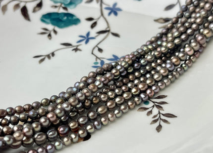 3.5-4 mm AA Albacore Brown With Iridescent Gray and Charcoal Color Potato Pearl Genuine Tiny Seed Pearl #P2389