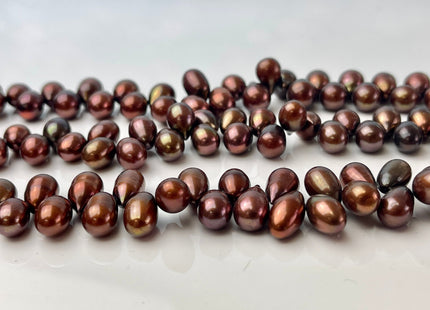 9x10-11mm Top Drilled Teardrop Freshwater Pearl Beads Luster Brown Color Dancing Genuine Cultured Freshwater Pearls #745